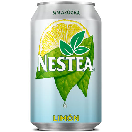Refresco té negro Nestea sin azúcar lata 33cl limón