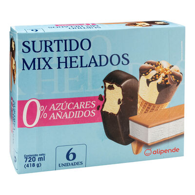 Helado sin azúcar Alipende 6 uds surtido mix
