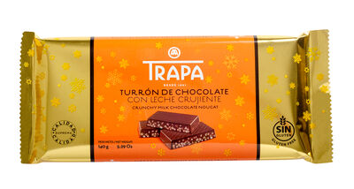 Turr&oacute;n de chocolate crujiente con leche Trapa 140g