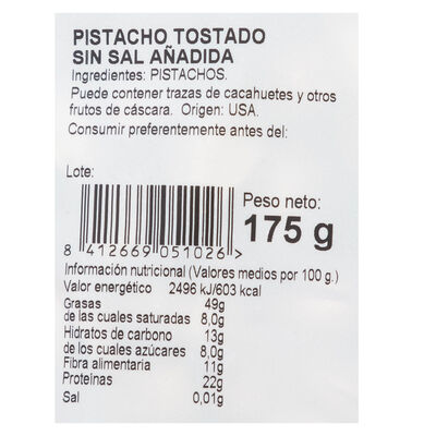 Pistacho tostado s/sal Frumesa 175g