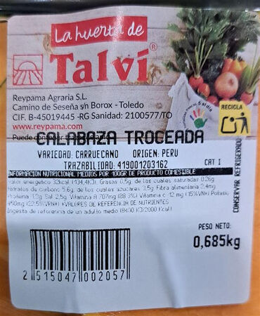 Calabaza bandeja 750g aproximadamente