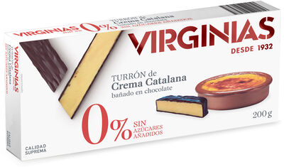 Turr&oacute;n trufado de crema catalana sin az&uacute;cares a&ntilde;adidos Virginias 200g