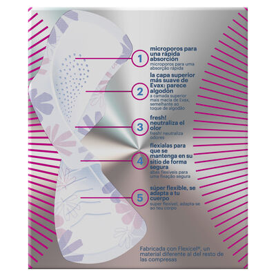 Compresas con alas liberty Evax 12 uds normal