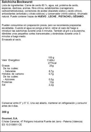 Salchicha Wecken 300gr bockwurst
