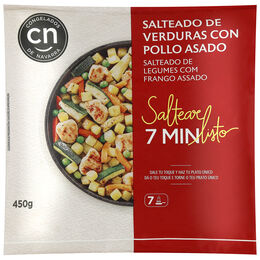 Salteado verduras con pollo asado congelados Navarra 450g