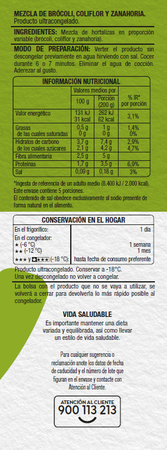 Mezcla verduras Alipende br&oacute;coli coliflor zanahoria 1kg