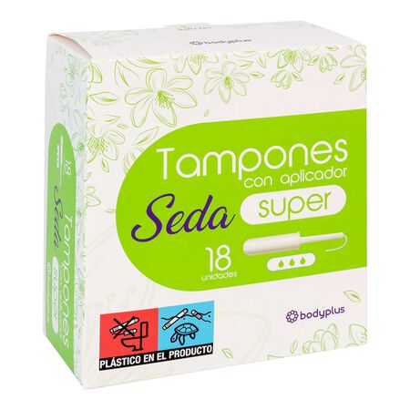 Tampón con aplicador Bodyplus seda 18 uds super
