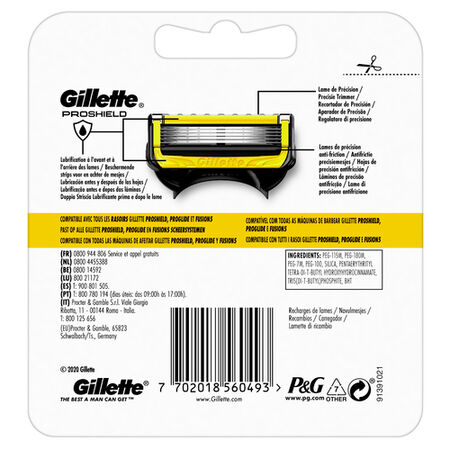 Hojas de afeitar Gillette 3 uds recambio proshield yellow
