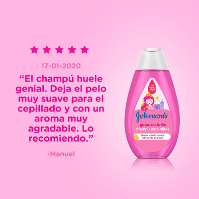 Champ&uacute; infantil Johnson's 500ml gotas brillo