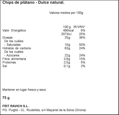 Snacks platanitos chips dulces Samai 75g