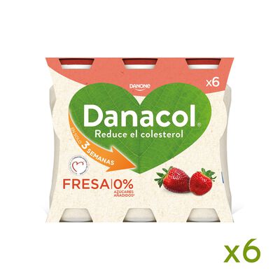 Bebida l&aacute;ctea Danacol colesterol pack 6 fresa