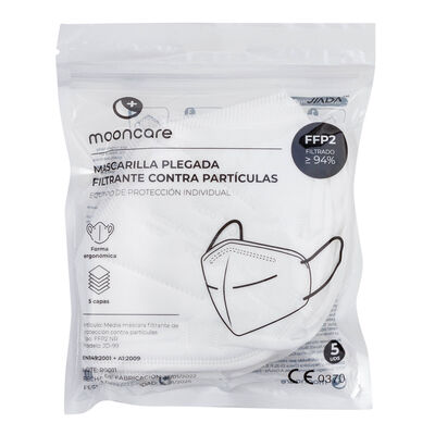 Mascarilla FFP2 Mooncare 5 unidades blanca