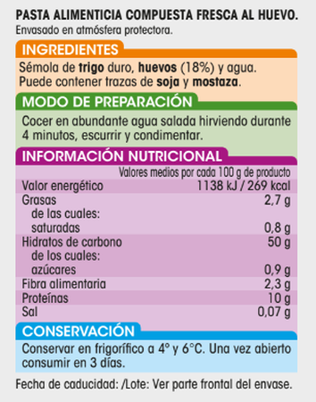 Pasta fresca tagliatelle Alipende 250g al huevo