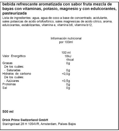 Bebida isotónica Prime Bayern Munich 500mL C/12