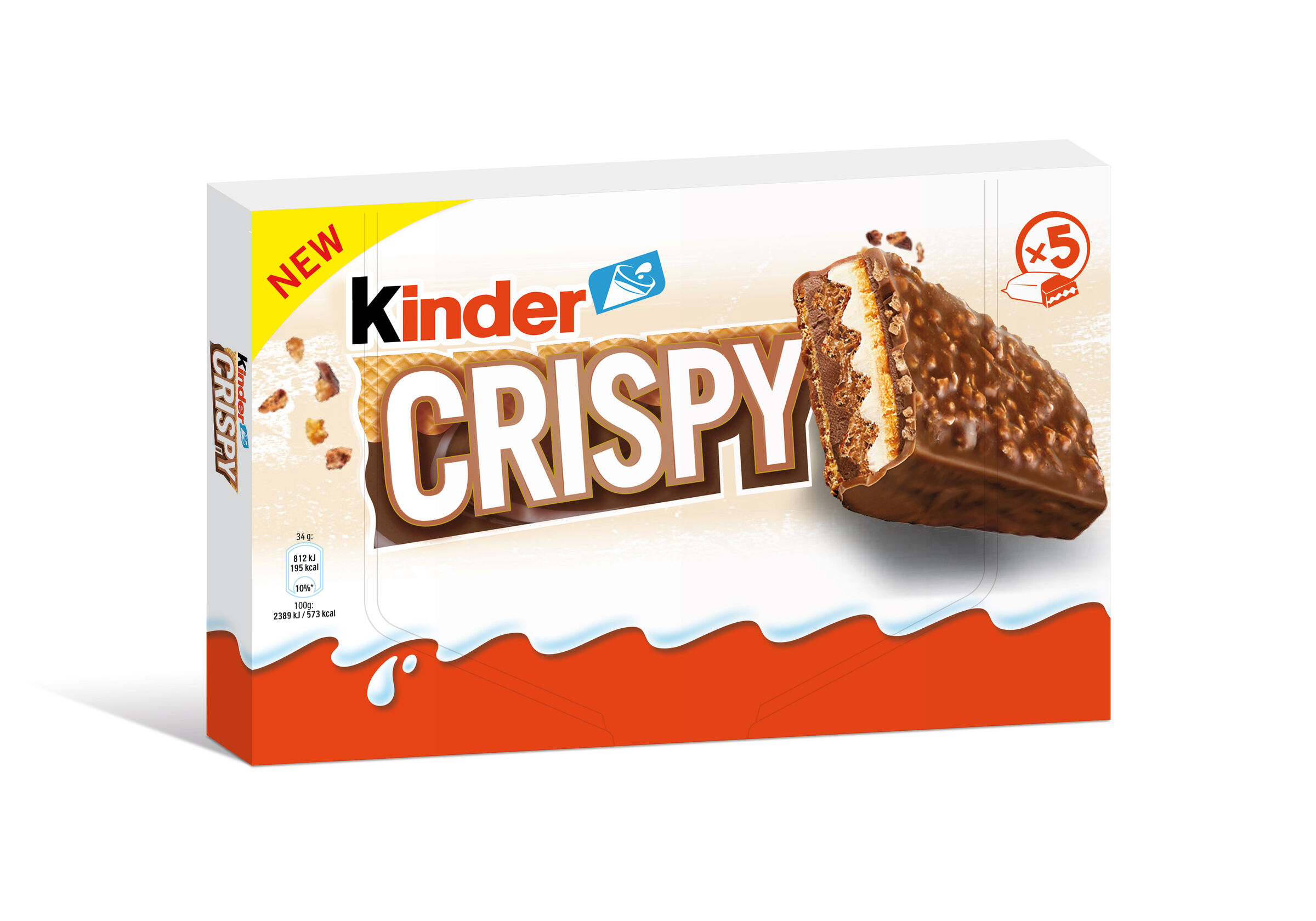 Barrita de chocolate con leche crujiente Kinder 5 unidades