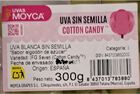 Uva blanca sabor dulce cotton candy bandeja 300g
