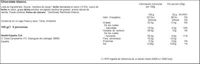 Chocolate blanco milkybar 100g