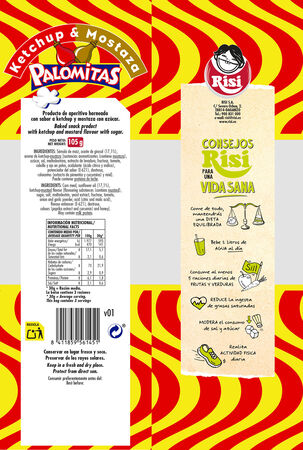 Palomitas de ketchup y mostaza sin gluten Risi 105g