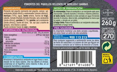 Pimientos del piquillo merluza y gambas Alipende 260g