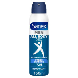 Desodorante en spray con protección 72h para todo el cuerpo Men Sanex 150ml Fresh Defence