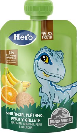 Pouch Hero naranja plátano pera y galleta 100g