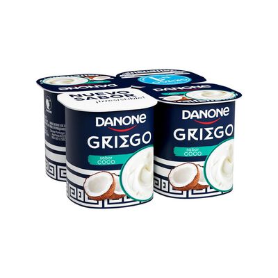 Yogur griego pack 4 con sabor a coco Danone