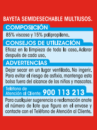 Bayeta Lanta 6 uds colores multiusos