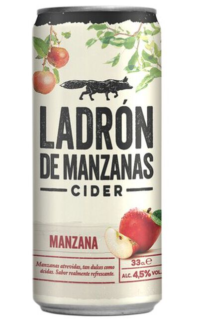 Sidra cider Ladr&oacute;n de Manzanas lata 33cl manzana