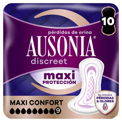 Compresa discreet Ausonia maxi confort 10 unidades