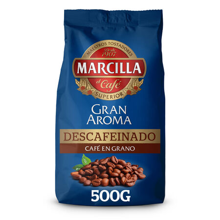 Café en grano descafeinado Marcilla 500g