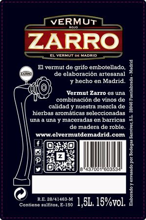 Vermouth rojo Zarro 1,5l