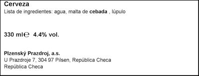 Cerveza checa Pilsner Urquell botella 33cl