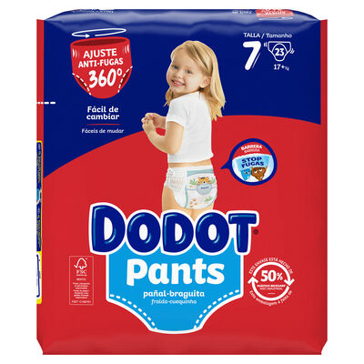 Pañales braga Dodot Pants talla 7 +17kg 23 uds
