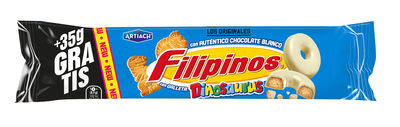 Galletas de chocolate blanco Filipinos Dinosaurus 83g + 35g GRATIS