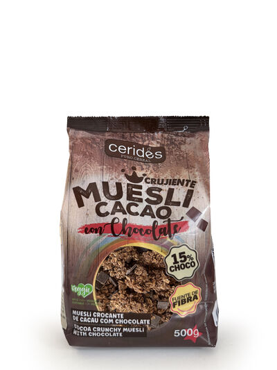 Muesli crujiente con cacao y chocolate Cerides 500g