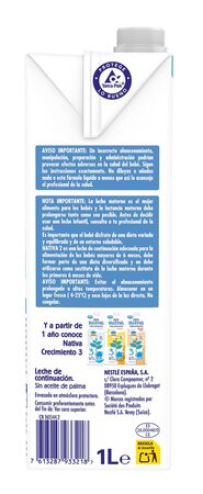 Leche líquida continuación Nativa 2 1l