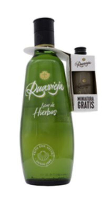 Licor Ruavieja Hierbas 70 CL + Miniatura crema 5CL