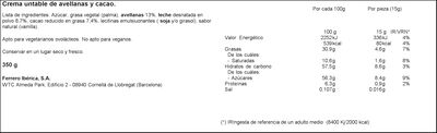 Crema de cacao y avellanas Nutella 350g