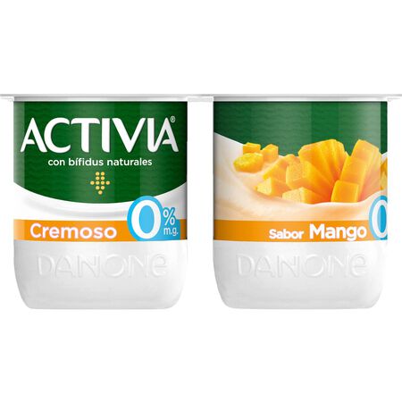 Bífidus Activia 0% pack 4 frutas mango