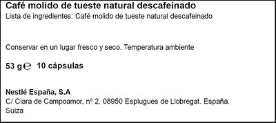 Cápsulas de café Colombia intensidad 6 Nescafé 10 cápsulas