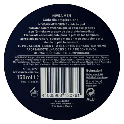 Crema corporal Nivea men lata 150ml