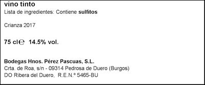 Vino tinto crianza DO Ribera del Duero Cepa Gavil&aacute;n 75cl