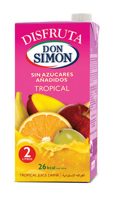 Zumo de frutas tropical sin azúcar añadido Disfruta Don Simón 2l