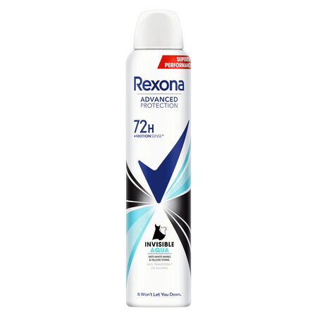 Desodorante spray Advanced Protection Rexona 200 ml invisible aqua