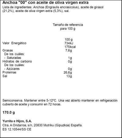 Anchoa Lorea 125g "00" aceite oliva virgen