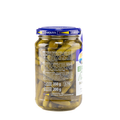 Pepinillos El Faro tarro de cristal 200g en vinagre