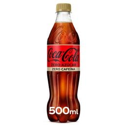 Refresco cola Coca-Cola botella 50cl zero azúcar zero cafeína