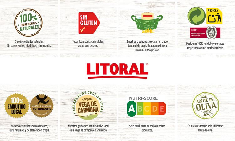Cocido madrileño Litoral 425g con embutido selecto