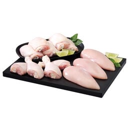 1 kg de pechugas + 1 kg de jamoncitos + 1 kg de contramuslos de pollo