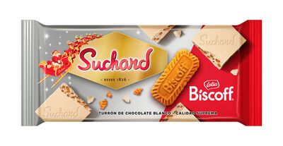 Turr&oacute;n de chocolate blanco crujiente con galleta Lotus Suchard 230g